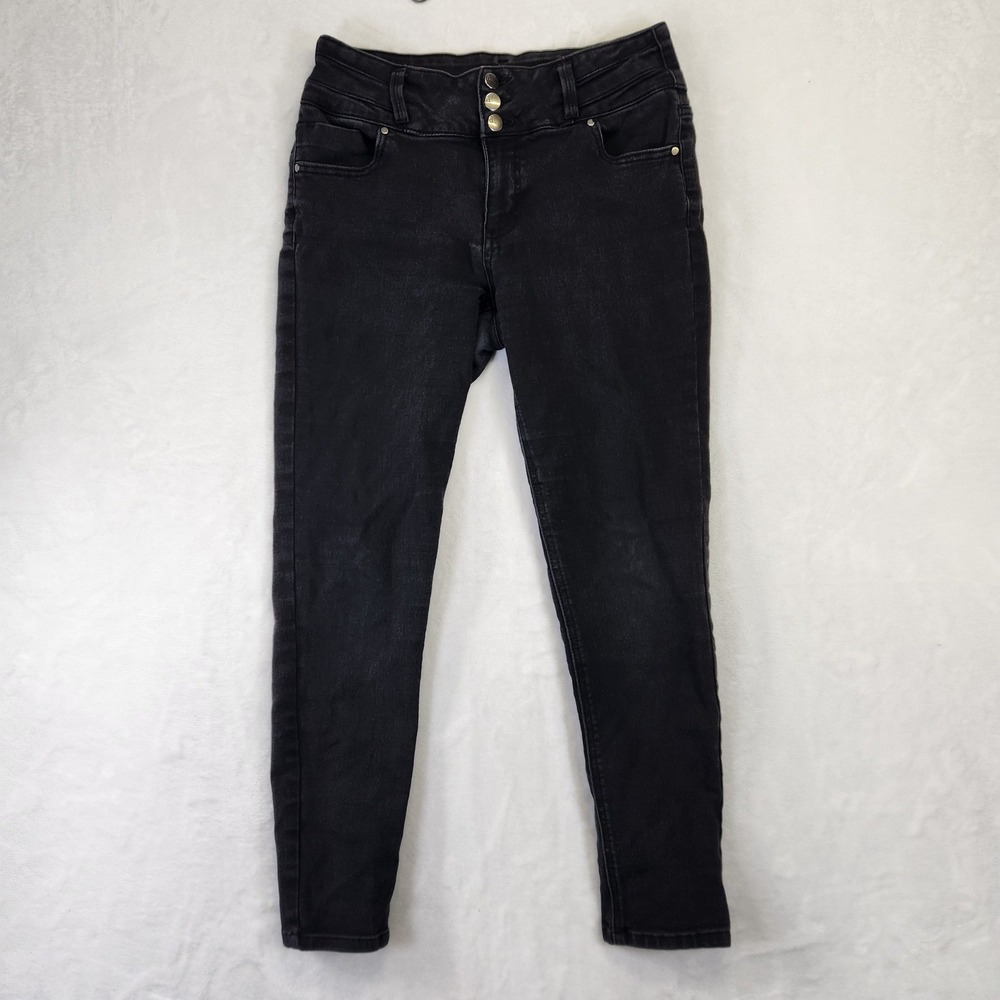 D Jeans Womens Black High Rise Skinny Stretch Jeans Size 8